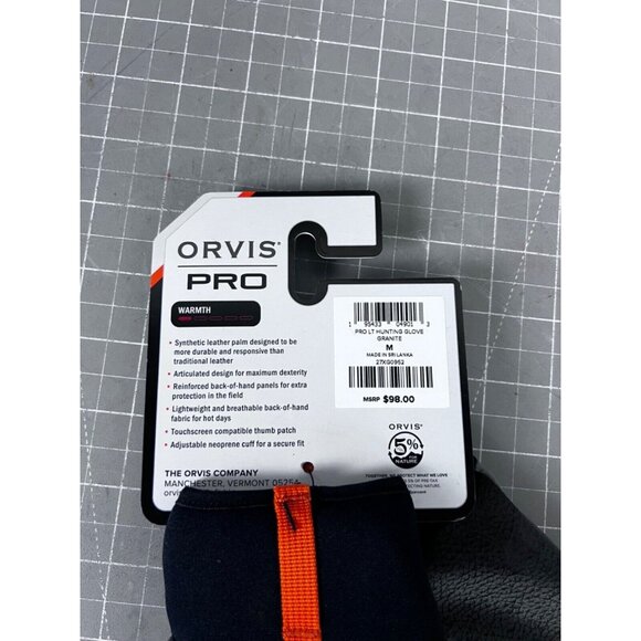 Orvis Pro LT Hunting Gloves Granite Men's Sz. Medium Synthetic Leather NEW~~ - Picture 3 of 5